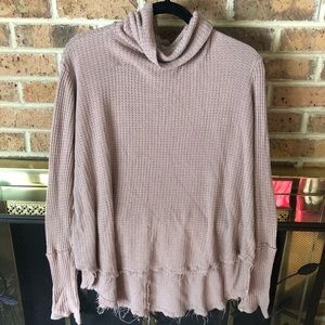 Ladies Large Me We long sleeve waffle turtle neck